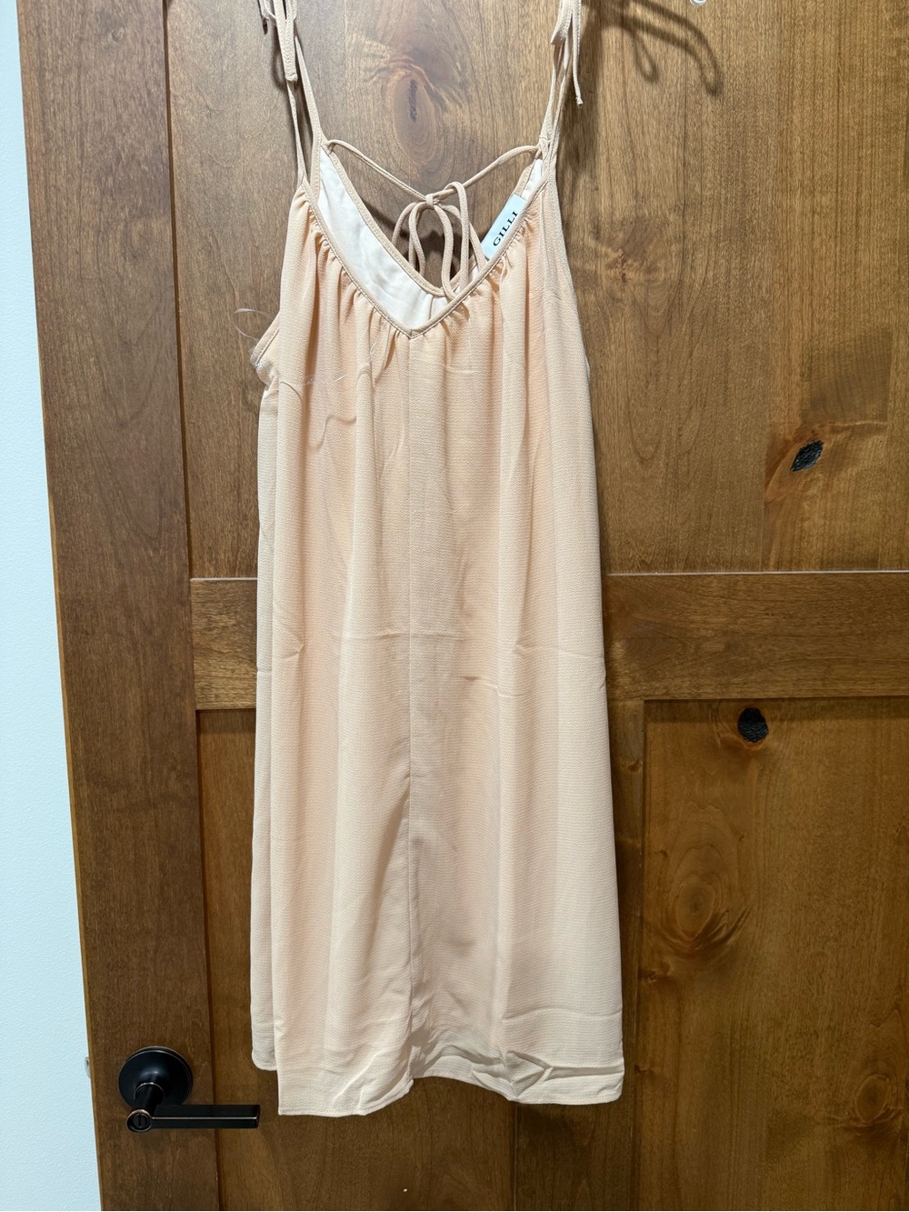 Gilli Peach Tie-Back Slip Dress